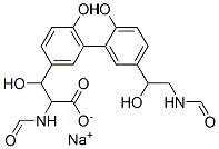 alpha-(Formylamino)-5'-(2-(formylamino)-1-hydroxyethyl)-beta,2',6-trihydroxy-(1,1'-biphenyl)-3-propanoic acid monosodium salt Structure