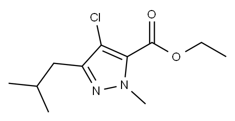 4氯-3-异丁基-1-甲基吡唑-5-甲酸乙酯, 128537-44-0, 结构式