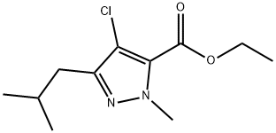 4-CHLORO-1-METHYL-3-(2-METHYLPROPYL)-1H-PYRAZOLE-5-CARBOXYLIC ACID ETHYL ESTER Structure