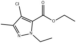 4-CHLORO-1-ETHYL-3-METHYL-1H-PYRAZOLE-5-CARBOXYLIC ACID ETHYL ESTER 化学構造式