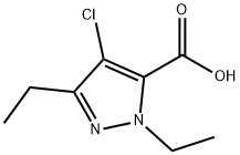 4-CHLORO-1,3-DIETHYL-1H-PYRAZOLE-5-CARBOXYLIC ACID 结构式