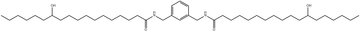 Octadecanamide, N,N-1,3-phenylenebis(methylene)bis12-hydroxy- Structure