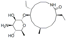 (3S,7R,10R,11R)-10-[(2R,3R,4R,5R,6S)-4-Amino-3,5-dihydroxy-6-methyl-oxan-2-yl]oxy -3,11-diethyl-7 -methyl-1-azacyclotetradecan-2-one Structure