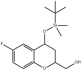 4-tert-Butyldimethylsilyloxy-6-fluoro-2-hydroxymethyl-3,4-dihydro-2H-1-benzopyran 
(Mixture of Diastereomers) Structure
