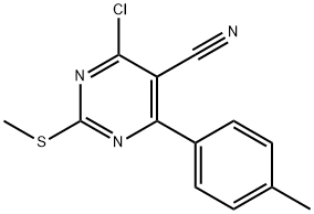 4-CHLORO-6-(4-METHYLPHENYL)-2-(METHYLTHIO)PYRIMIDINE-5-CARBONITRILE Struktur