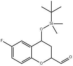 4-tert-Butyldimethylsilyloxy-6-fluoro-2-formyl-3,4-dihydro-2H-1-benzopyran 
(Mixture of Diastereomers) Structure