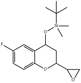 4-tert-Butyldimethylsilyloxy-6-fluoro-2-oxiranyl-3,4-dihydro-2H-1-benzopyran 
(Mixture of Diastereomers) Struktur