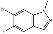 6-ブロモ-5-フルオロ-1-メチル-1H-インダゾール 化学構造式