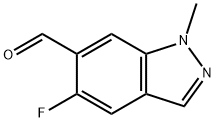 5-フルオロ-1-メチル-1H-インダゾール-6-カルボキシアルデヒド 化学構造式