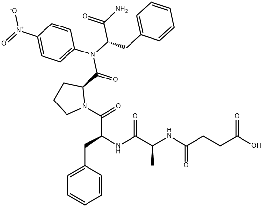 succinimidyl-alanyl-phenylalanyl-prolyl-phenylalanine 4-nitroanilide Struktur