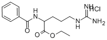 ETHYL 5-[[AMINO(IMINO)METHYL]AMINO]-2-(BENZOYLAMINO)PENTANOATE HYDROCHLORIDE 化学構造式