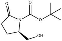 (2R)-2-羟甲基-5-氧代吡咯烷-1-甲酸叔丁酯 结构式