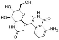 1-O-[(8-アミノ-3,4-ジヒドロ-4-オキソフタラジン)-1-イル]-N-アセチル-β-D-グルコサミン 化学構造式
