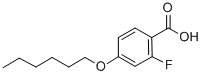 2-フルオロ-4-ヘキシルオキシ安息香酸 化学構造式