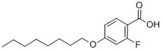 2-フルオロ-4-オクチルオキシ安息香酸 化学構造式