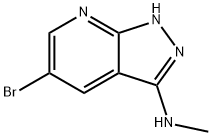 3-メチルアミノ-5-ブロモ-1H-ピラゾロ[3,4-B]ピリジン 化学構造式
