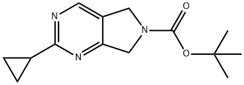 2-Cyclopropyl-5,7-dihydro-pyrrolo[3,4-d]pyriMidine-6-carboxylic acid tert-butyl ester Struktur