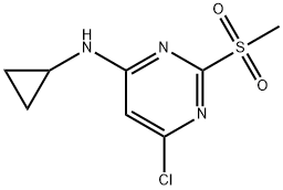 6-氯-N-环丙基-2-(甲磺酰基)-4-嘧啶胺, 1289388-38-0, 结构式