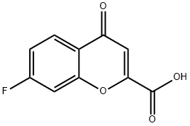 7-フルオロ-4-オキソ-4H-クロメン-2-カルボン酸 化学構造式