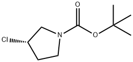 (S)-1-BOC-3-Chloro-pyrrolidine 化学構造式