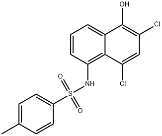 N-(6,8-ジクロロ-5-ヒドロキシ-1-ナフタレニル)-4-メチルベンゼンスルホンアミド 化学構造式