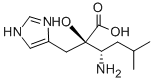 (2R,3S)-3-アミノ-2-ヒドロキシ-5-メチル-2-[(1H-イミダゾール-4-イル)メチル]ヘキサン酸 化学構造式