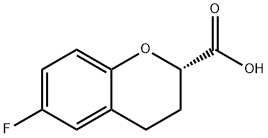 2H-1-Benzopyran-2-carboxylic acid, 6-fluoro-3,4-dihydro-, (2S)- Struktur