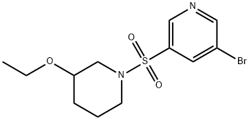 3-broMo-5-(3-ethoxypiperidin-1-ylsulfonyl)pyridine Structure