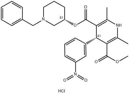 (+)-α-贝尼地平盐酸盐, 129262-08-4, 结构式