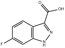 6-フルオロ-1H-インダゾール-3-カルボン酸 化学構造式
