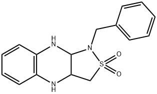 Isothiazolo(3,4-b)quinoxaline, 1,3,3a,4,9,9a-hexahydro-1-(phenylmethyl )-, 2,2-dioxide Structure