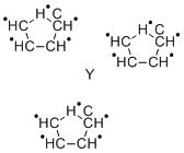 トリス(シクロペンタジエニル)イットリウム 化学構造式