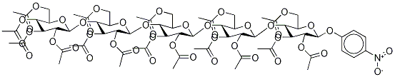 4-硝基苯基-十六-乙酰基-Β-D-纤维五糖苷, 129411-66-1, 结构式