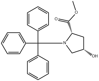 TRANS-4-HYDROXY-N-TRIPHENYLMETHYL-L-PROLINE METHYL ESTER 化学構造式