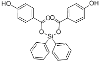 Benzoic acid, 4-hydroxy-, diphenylsilylene ester Struktur
