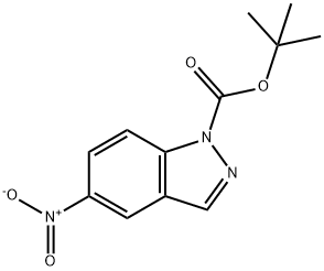 5-ニトロ-1H-インダゾール-1-カルボン酸tert-ブチル 化学構造式