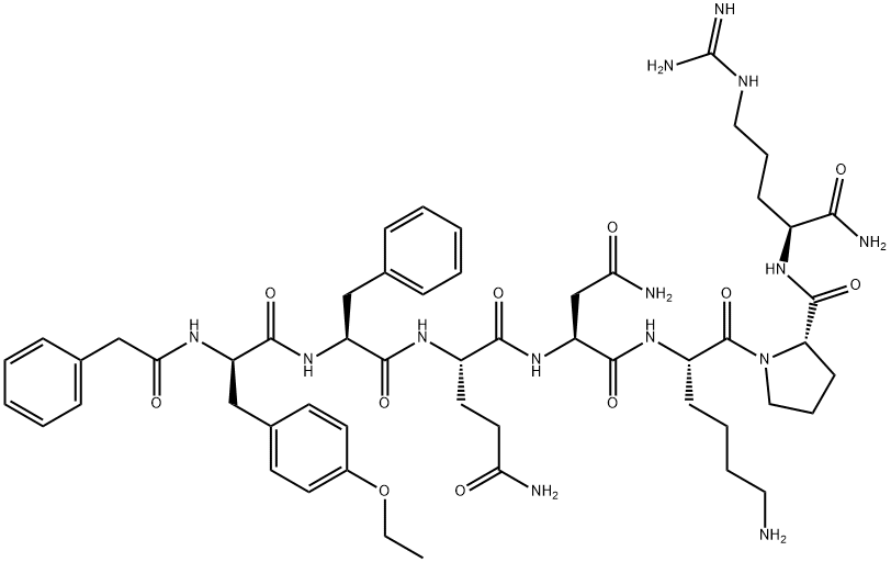 PHENYLAC-D-TYR(ET)-PHE-GLN-ASN-LYS-PRO-ARG-NH2 化学構造式