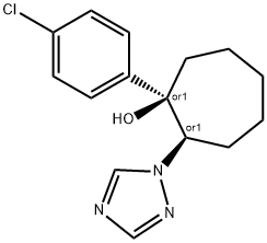 4-chlorophenyl-2-(1H-1,2,4-triazol-yl)cycloheptanol, 129586-32-9, 结构式