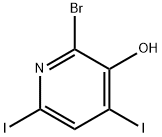 2-溴-4,6-二碘-3-羟基吡啶 结构式