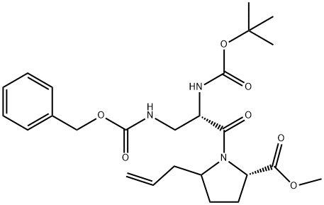 L-Proline, N-[(1,1-diMethylethoxy)carbonyl]-3-[[(phenylMethoxy)carbonyl]aMino]-L-alanyl-5-(2-propen-1-yl)-, Methyl ester Struktur
