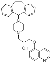 5-[3-[4-[(10,11-ジヒドロ-5H-ジベンゾ[a,d]シクロヘプテン)-5-イル]ピペラジノ]-2-ヒドロキシプロポキシ]キノリン 化学構造式