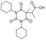 1,3-Dicyclohexyl-alpha,5-dimethyl-2,4,6-trioxohexahydro-5-pyrimidineac etic acid 结构式