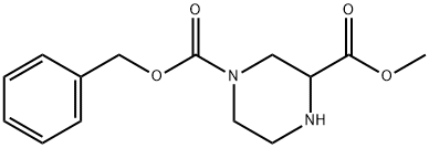 N-4-CBZ-ピペラジン-2-カルボン酸メチルエステル 化学構造式