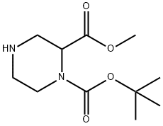 N-1-Boc-2-哌嗪甲酸甲酯, 129799-15-1, 结构式