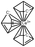 三(氰基式二烯基)铈,1298-53-9,结构式