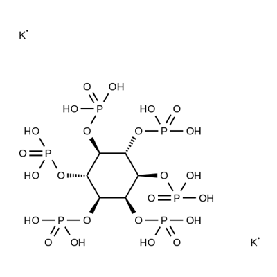 INOSITOL HEXAPHOSPHORIC ACID DIPOTASSIUM SALT Structure