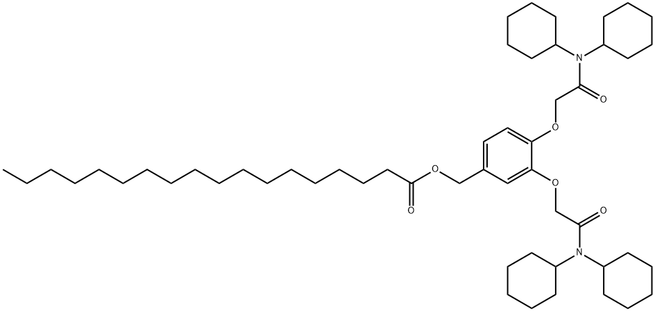 4-OCTADECANOYLOXYMETHYL-N,N,N',N'-TETRACYCLOHEXYL-1,2-PHENYLENEDIOXYDIACETAMIDE Struktur