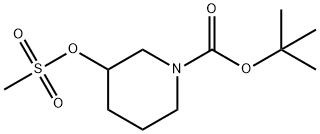 1-BOC-3-メタンスルホニルオキシピペリジン 化学構造式