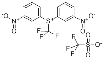 S-(TRIFLUOROMETHYL)-3,7-DINITRODIBENZOTHIOPHENIUM TRIFLUOROMETHANESULFONATE 结构式