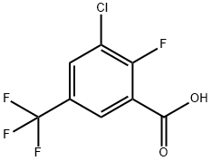 3-クロロ-2-フルオロ-5-(トリフルオロメチル)安息香酸 化学構造式